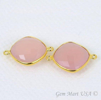 Cushion 16mm Double Bail Gold Bezel Connector