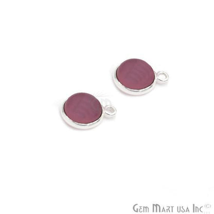 Round Shape 8mm Gemstone Cabochon Connector (Pick Your Gemstone,Plating,Bail) - GemMartUSA