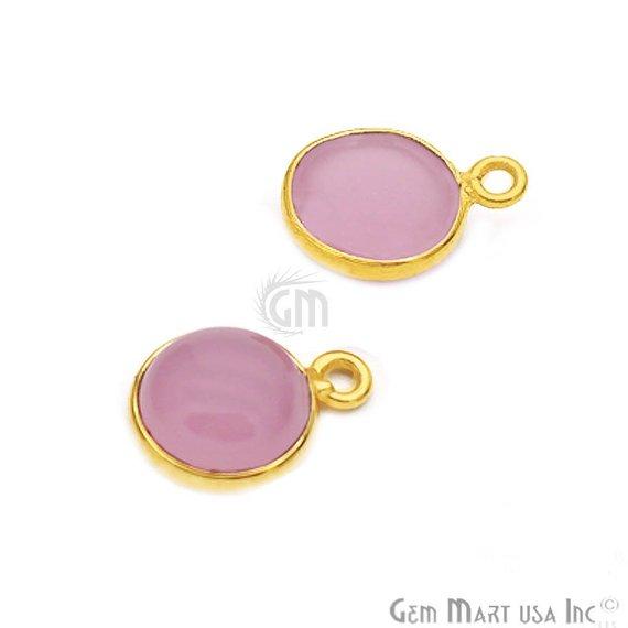 Round Shape 8mm Gemstone Cabochon Connector (Pick Your Gemstone,Plating,Bail) - GemMartUSA