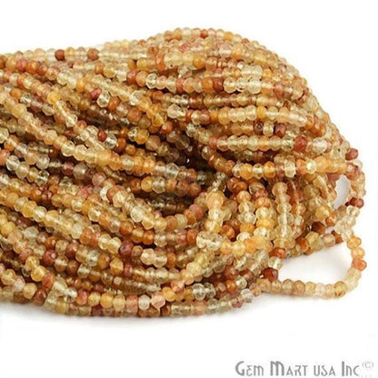 1 Strand Micro Faceted AAA Quality Red Copper Rutile 13" Full Length 2.5-3mm Rondelle - GemMartUSA