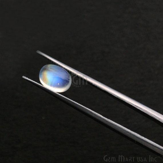 2pc Lot Natural Rainbow Moonstone Blue Flash Cabochon AAA Quality 7x9mm Oval Shape Loose Gemstone - GemMartUSA