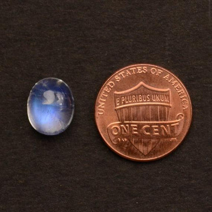 2pc Lot Natural Rainbow Moonstone Blue Flash Cabochon AAA Quality 8x10mm Loose Gemstone - GemMartUSA