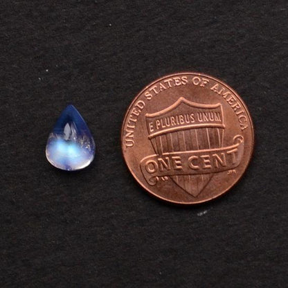 2pc Lot Natural Rainbow Moonstone Blue Flash Cabochon AAA Quality 7x9mm Loose Gemstone - GemMartUSA