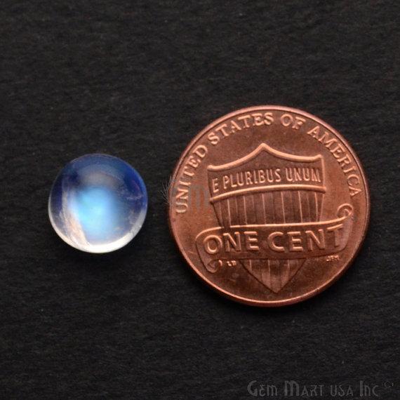 2pc Lot Natural Rainbow Moonstone Blue Flash Cabochon AAA Quality 8mm Loose Gemstone - GemMartUSA