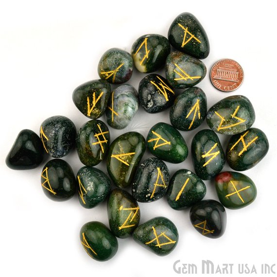 Rune Stones, Spiritual Stones, Futhark Reiki, Rune Stone Symbols, Gemstones - GemMartUSA