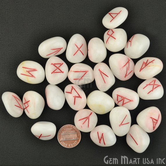 Rune Stones, Spiritual Stones, Futhark Reiki, Rune Stone Symbols, Gemstones - GemMartUSA