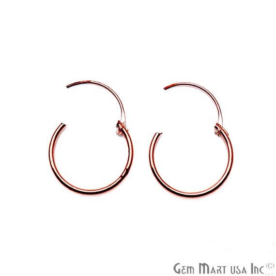 Round Shape Loop Hoop Finding Earrings (Pick your Metal, Size) (90016-1) - GemMartUSA
