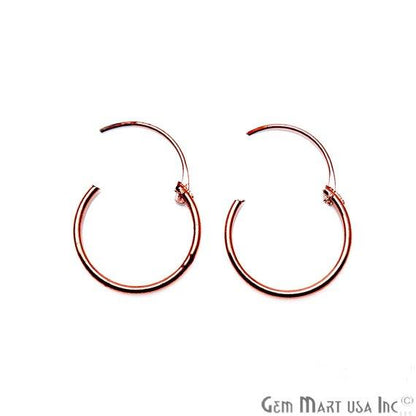 Round Shape Loop Hoop Finding Earrings (Pick your Metal, Size) (90016-1) - GemMartUSA