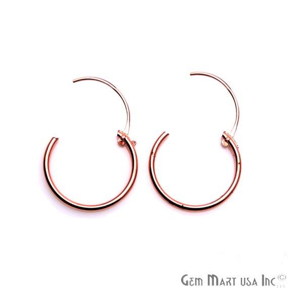 Round Shape Loop Hoop Finding Earrings (Pick your Metal, Size) (90016-1) - GemMartUSA