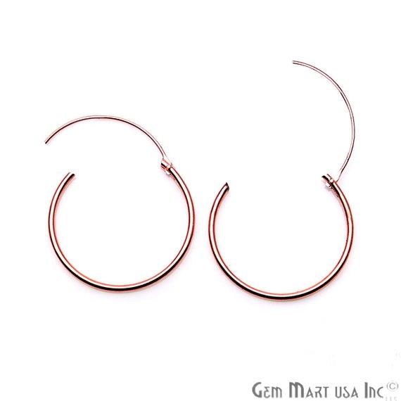 Round Shape Loop Hoop Finding Earrings (Pick your Metal, Size) (90016-1) - GemMartUSA