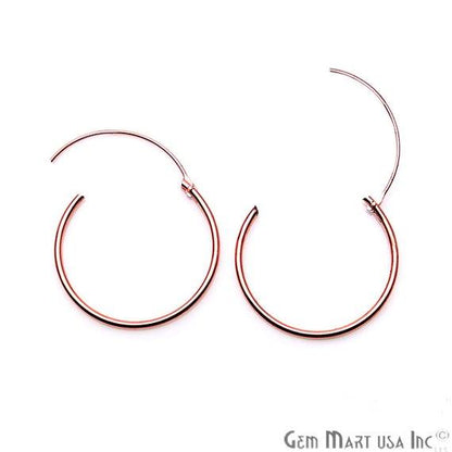 Round Shape Loop Hoop Finding Earrings (Pick your Metal, Size) (90016-1) - GemMartUSA