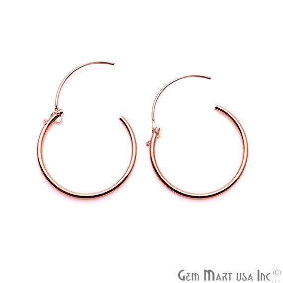 Round Shape Loop Hoop Finding Earrings (Pick your Metal, Size) (90016-1) - GemMartUSA