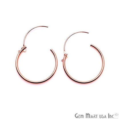 Round Shape Loop Hoop Finding Earrings (Pick your Metal, Size) (90016-1) - GemMartUSA