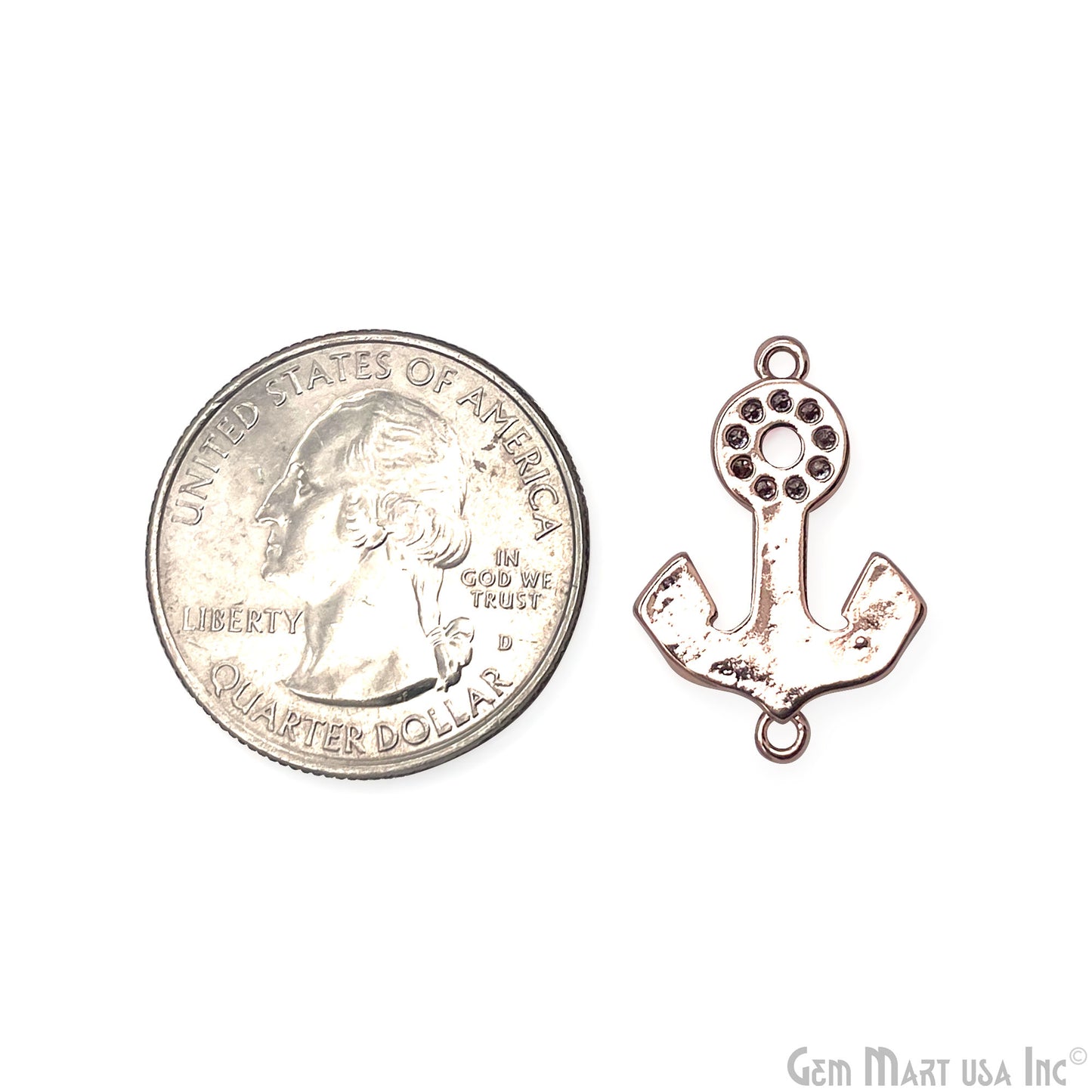 Anchor Charms, Micro Pave Anchor, Anchor Beads, Anchor Jewelry, CZ Beads 23x16mm