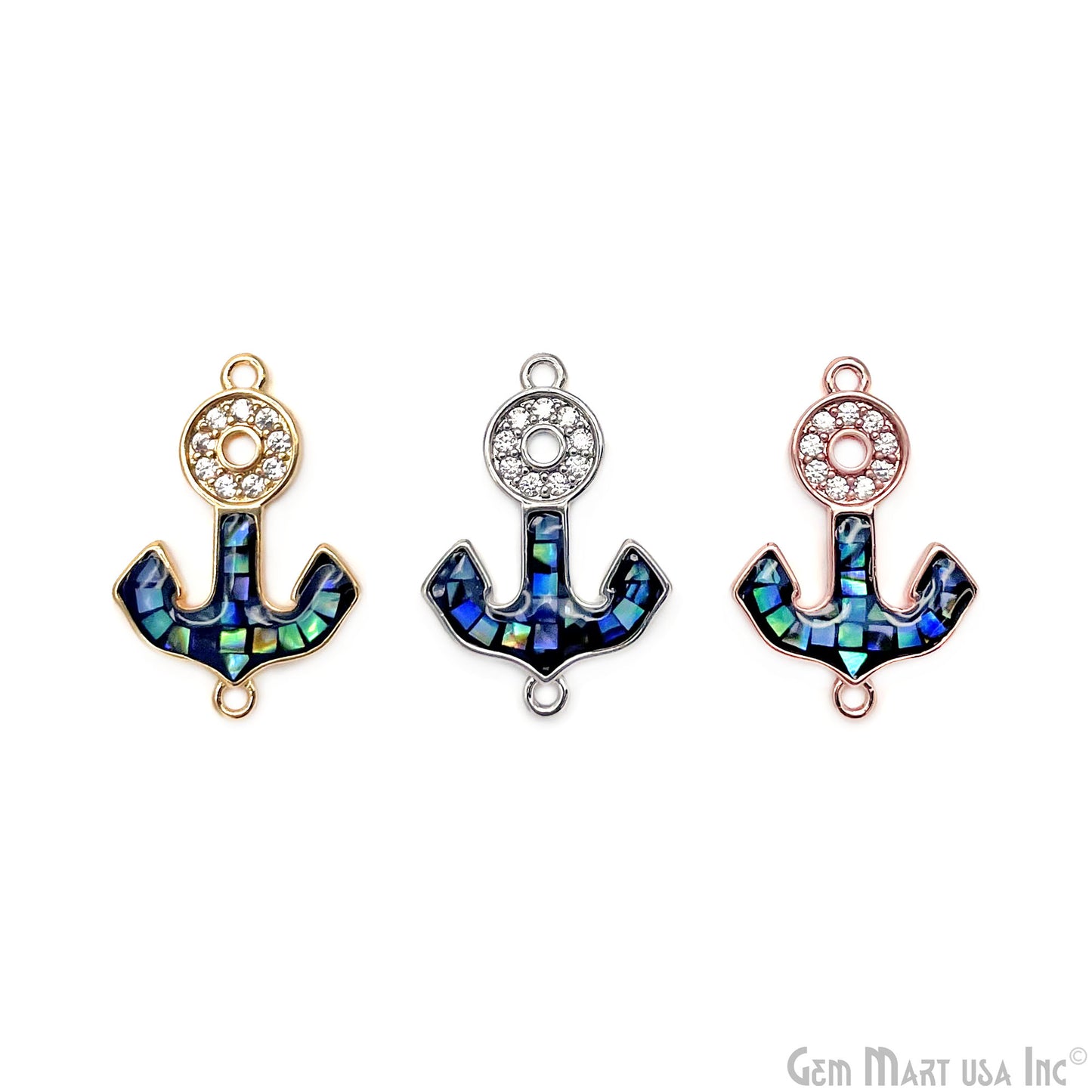 Anchor Charms, Micro Pave Anchor, Anchor Beads, Anchor Jewelry, CZ Beads 23x16mm