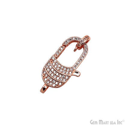 CZ Lobster Clasp CZ Clear Micro Pave Lobster Claw Clasp