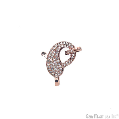 CZ Lobster Clasp 18x12mm CZ Clear Micro Pave Lobster Claw Clasp