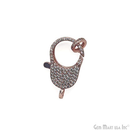 CZ Lobster Clasp CZ Clear Micro Pave Lobster Claw Clasp