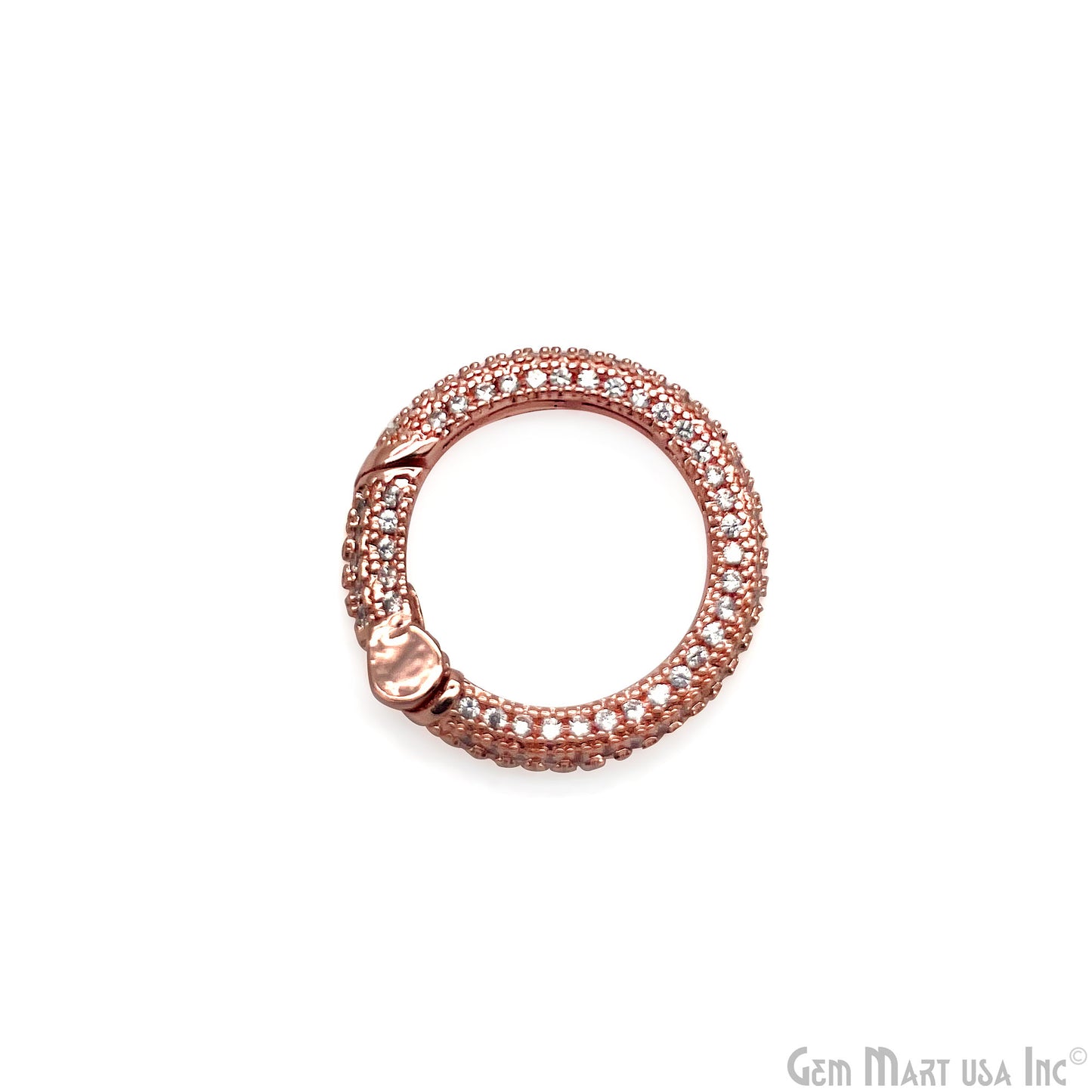 Dainty CZ Pave Round Spring Gate Ring 20mm Round Push Gate Ring-Jewelry Making Findings