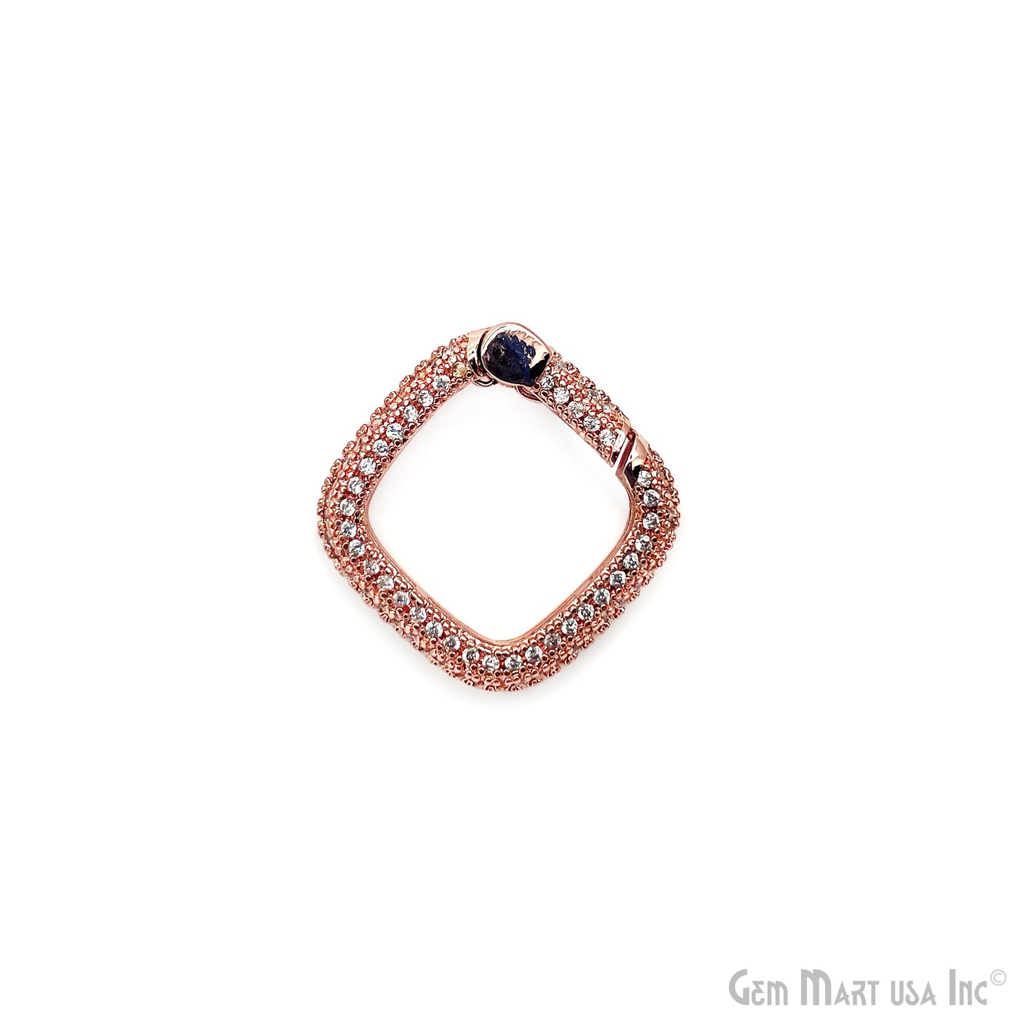 Dainty CZ Pave Square Spring Gate Ring 18mm Square Push Gate Ring-Jewelry Making Findings