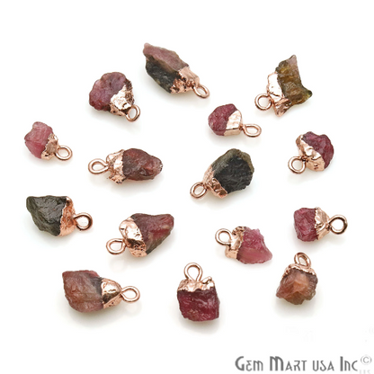 Multi Tourmaline Rose Gold Electroplated Gemstone Connector