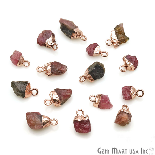Multi Tourmaline Rose Gold Electroplated Gemstone Connector