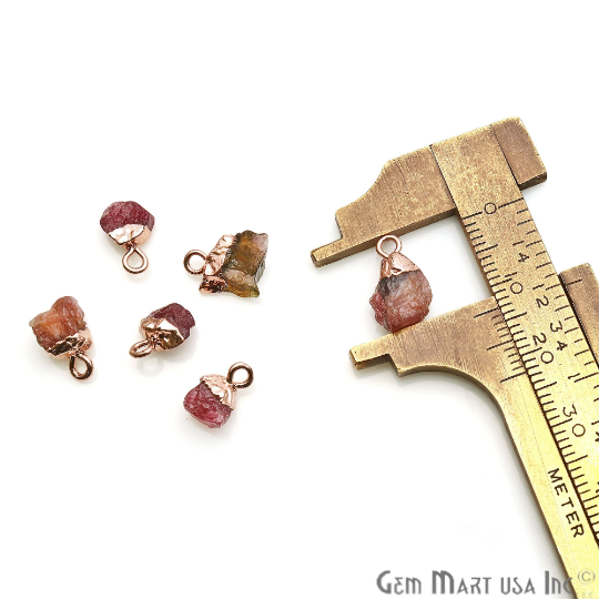 Multi Tourmaline Rose Gold Electroplated Gemstone Connector