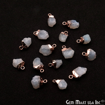 Rainbow Moonstone Single Bail Rose Gold Electroplated Gemstone Connector