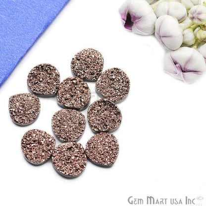 Plain Druzy 12mm Heart Shape Loose Cabochon (Pick Your Color) - GemMartUSA