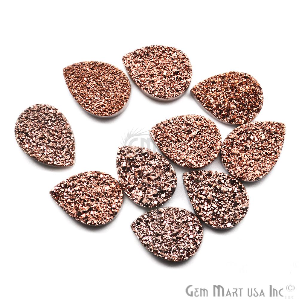 Plain Druzy 12x16mm Pear Shape Loose Cabochon (Pick Your Color) - GemMartUSA