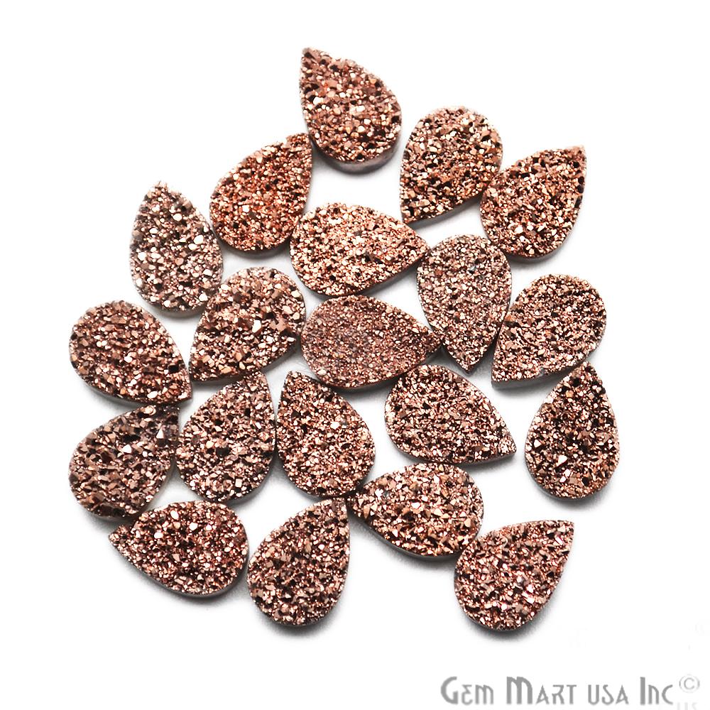 Plain Druzy 8x12mm Pear Shape Loose Cabochon (Pick Your Color) - GemMartUSA