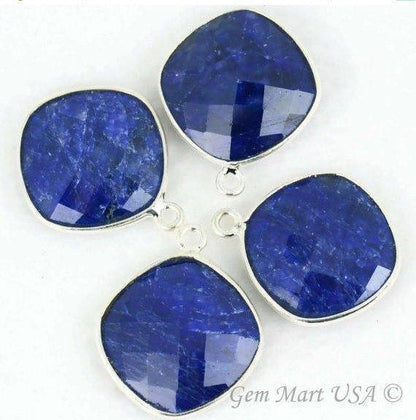 Cushion 16mm Silver Bezel Single Bail Gemstone Connector