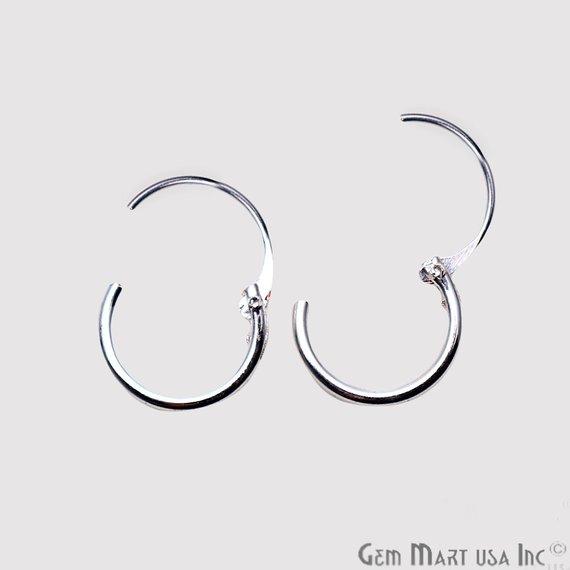 Round Shape Loop Hoop Finding Earrings (Pick your Metal, Size) (90016-1) - GemMartUSA