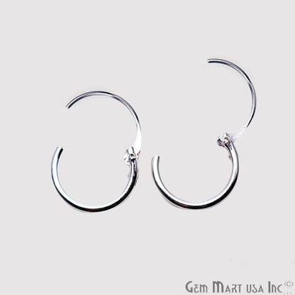 Round Shape Loop Hoop Finding Earrings (Pick your Metal, Size) (90016-1) - GemMartUSA