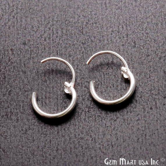 Round Shape Loop Hoop Finding Earrings (Pick your Metal, Size) (90016-1) - GemMartUSA