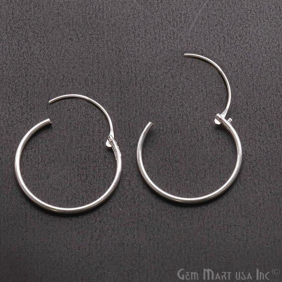 Round Shape Loop Hoop Finding Earrings (Pick your Metal, Size) (90016-1) - GemMartUSA