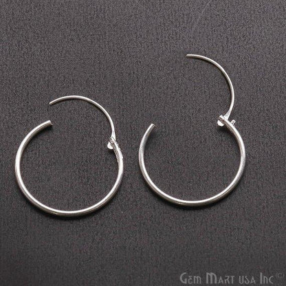 Round Shape Loop Hoop Finding Earrings (Pick your Metal, Size) (90016-1) - GemMartUSA