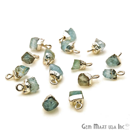 Rough Gemstone Free From Silver Electroplated Single Bail Connector
