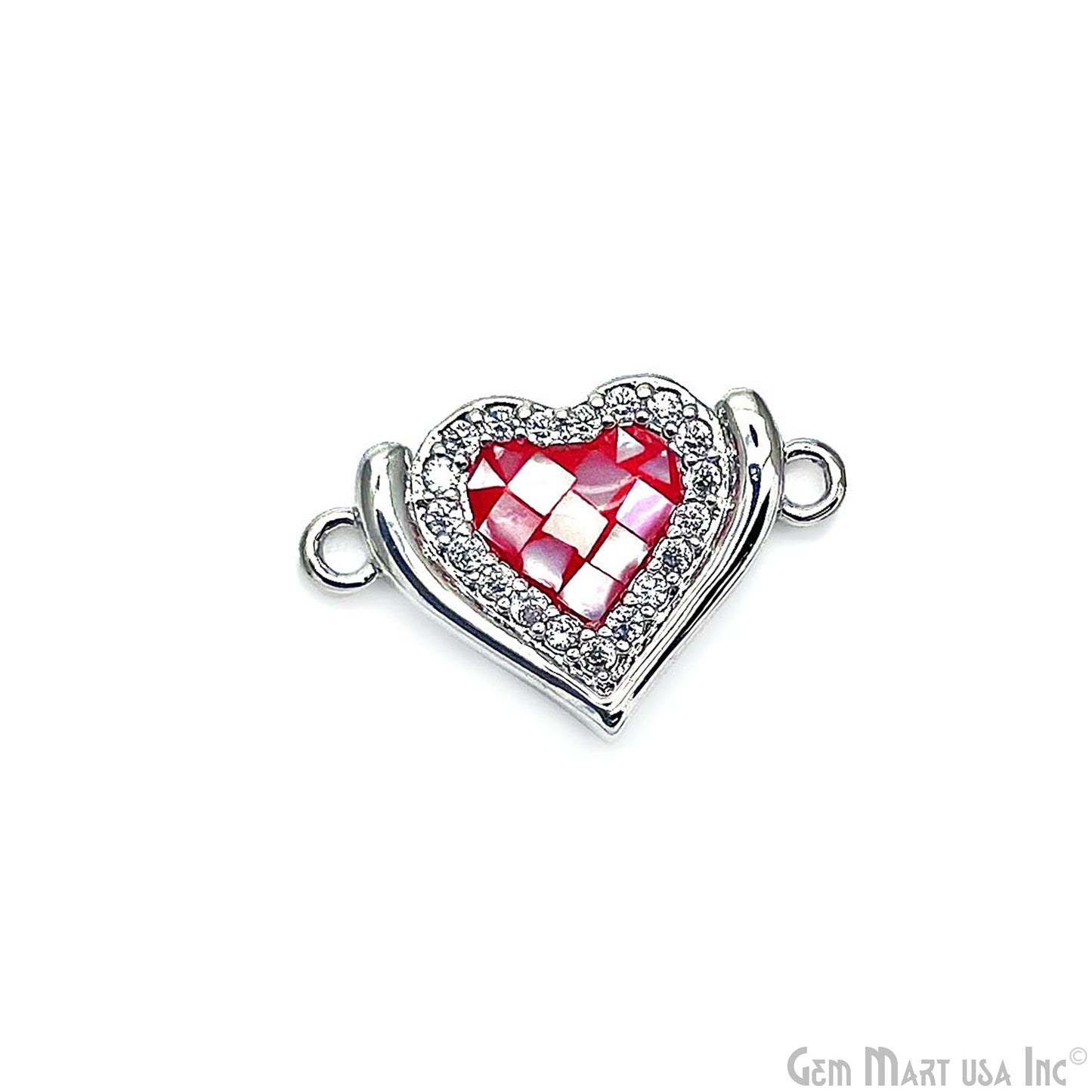 Heart Charm Pendant 18x12mm Double Bail Bracelet Charm