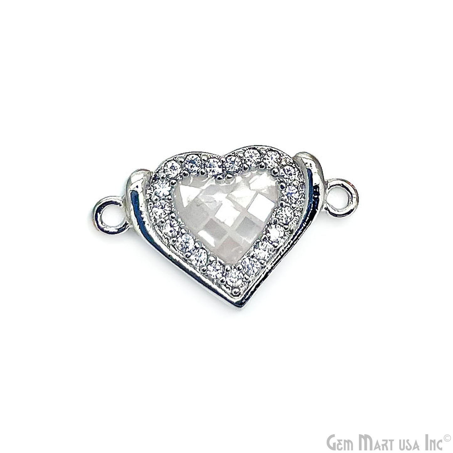 Heart Charm Pendant 18x12mm Double Bail Bracelet Charm