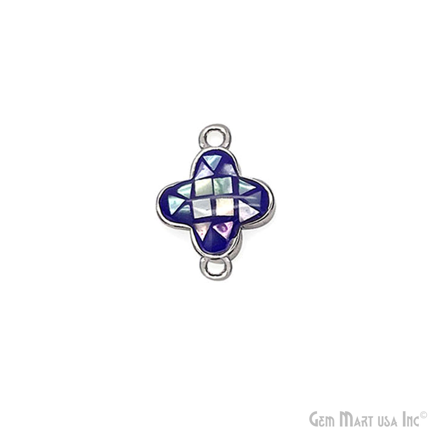 Shell Charm Clover 10mm Double Bail Bracelet Charm Pendant