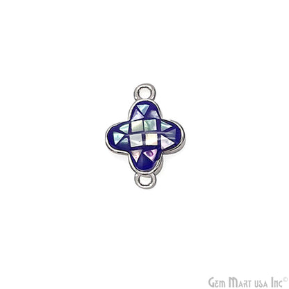 Shell Charm Clover 10mm Double Bail Bracelet Charm Pendant
