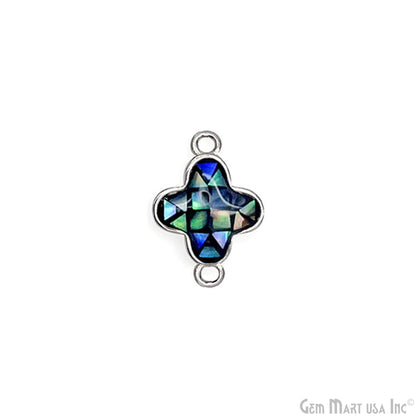 Shell Charm Clover 10mm Double Bail Bracelet Charm Pendant