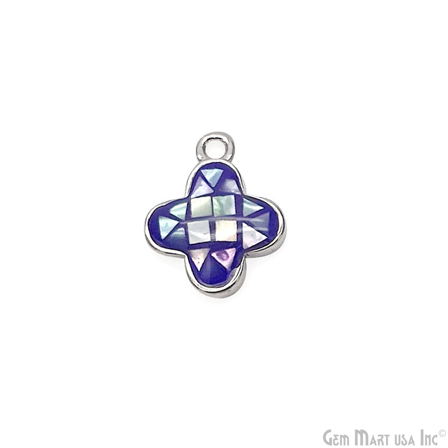 Shell Charm Clover 10mm Single Bail Bracelet Charm Pendant