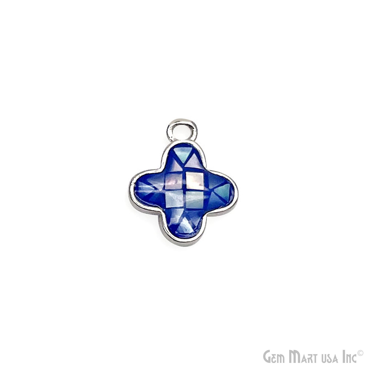 Shell Charm Clover 10mm Single Bail Bracelet Charm Pendant