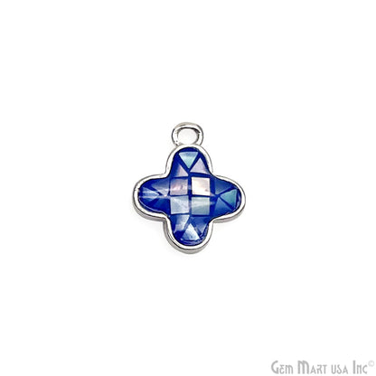 Shell Charm Clover 10mm Single Bail Bracelet Charm Pendant