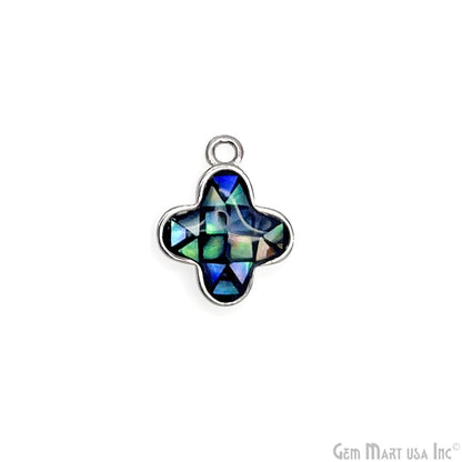 Shell Charm Clover 10mm Single Bail Bracelet Charm Pendant