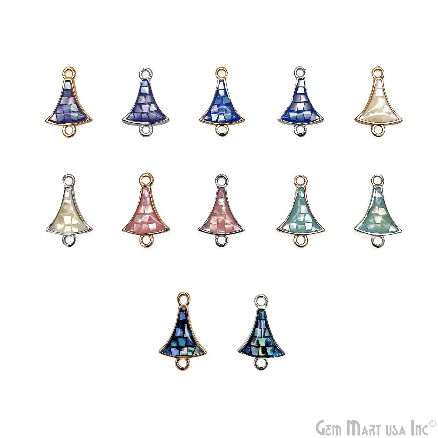 Shell Charm Free Form 15x10mm Double Bail Bracelet Charm Pendant