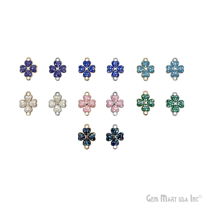 Clover shape Charm Shell 16x12mm Double Bail Connector