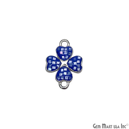 Clover shape Charm Shell 16x12mm Double Bail Connector